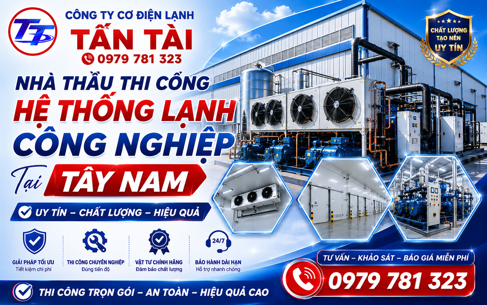 Nhà thầu thi công hệ thống lạnh công nghiệp tại Tây Nam