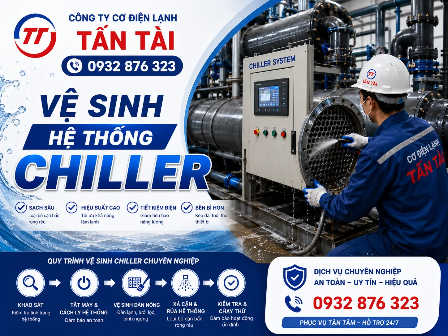 vệ sinh hệ thống chiller